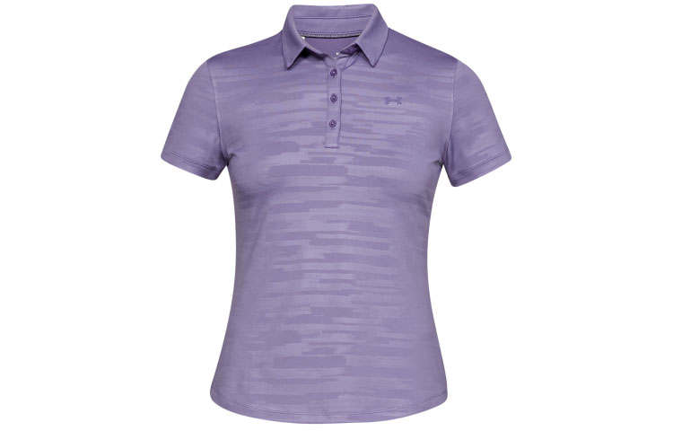 Under Armour Polo Shirts Women's Purple Polo Collar Moderate Straight Fit