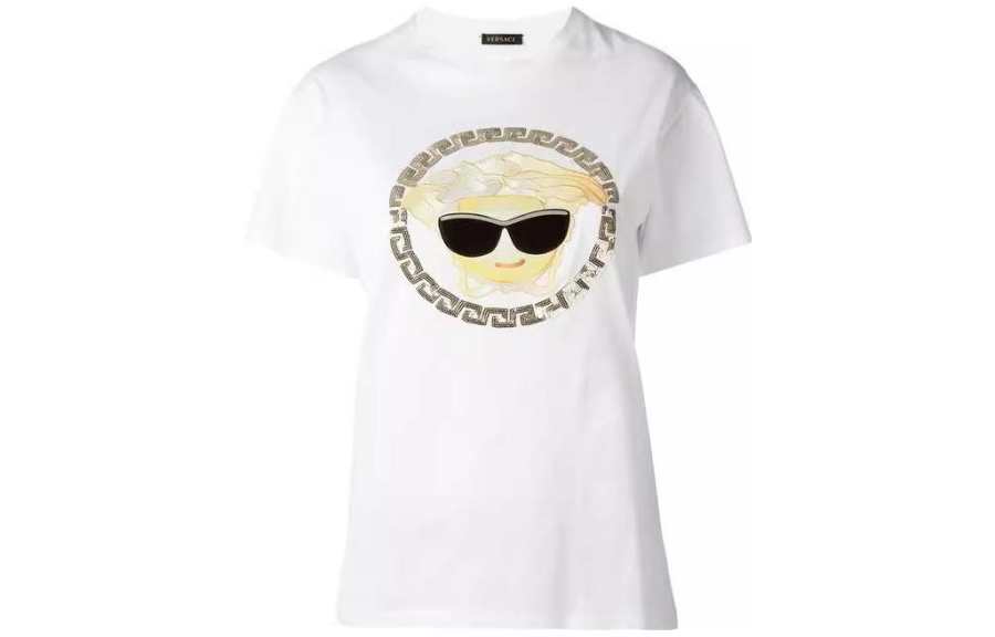 VERSACE SS23 Drop Shoulder Sleeve T Shirt Women's White