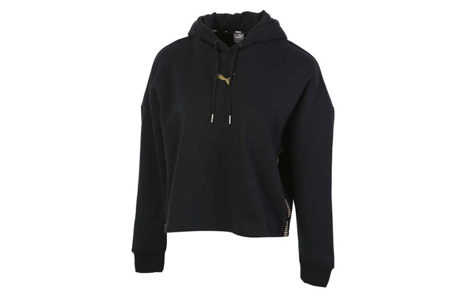 PUMA Sweatshirts Women's Black Hooded Moderate Regular