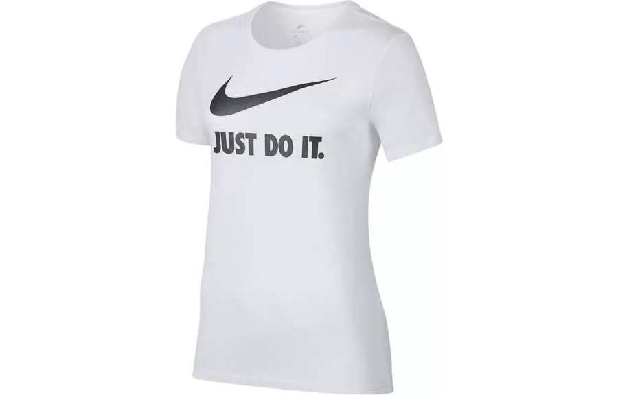 Nike Nike T Shirts Women's White Crew Neck Moderate Straight Fit