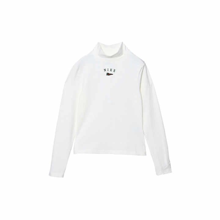 Nike Nike T Shirts Women's White Half Turtleneck Moderate Straight Fit