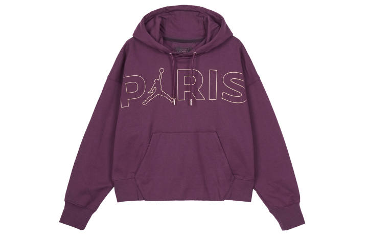 Jordan Jordan Paris Saint Germain, Soccer Casual Print Letter Logo Fleece Lined Hooded Pullover Sweatshirt Winter Women's