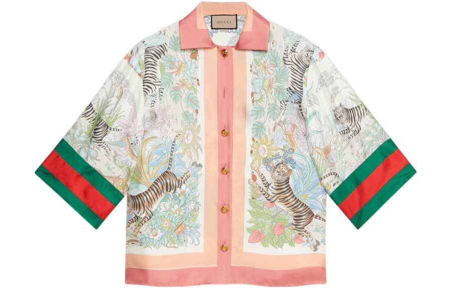 GUCCI Shirts Women's White Lapel Moderate