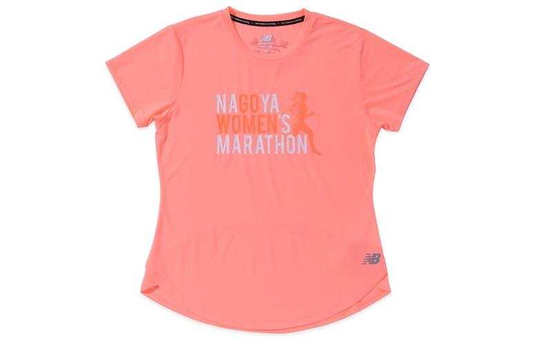New Balance New Balance T Shirts Women's Coral Orange Crew Neck Moderate Straight Fit