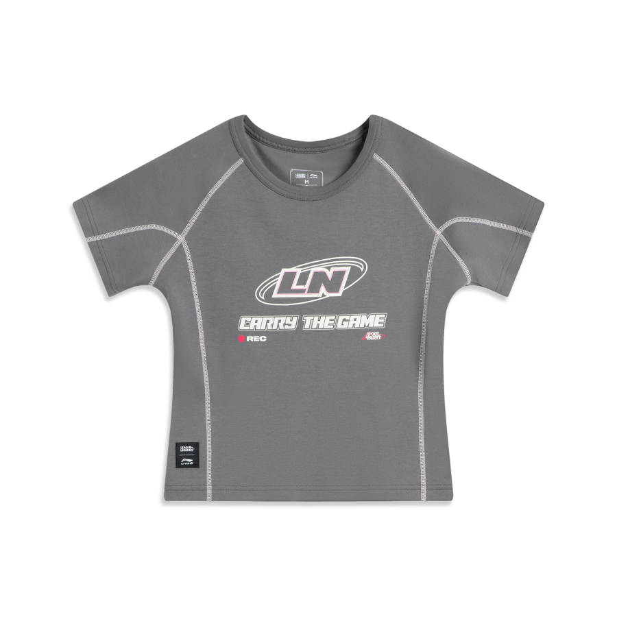 Li-Ning Li Ning x LEAGUE OF LEGENDS T Shirt Women's Elegant Gray