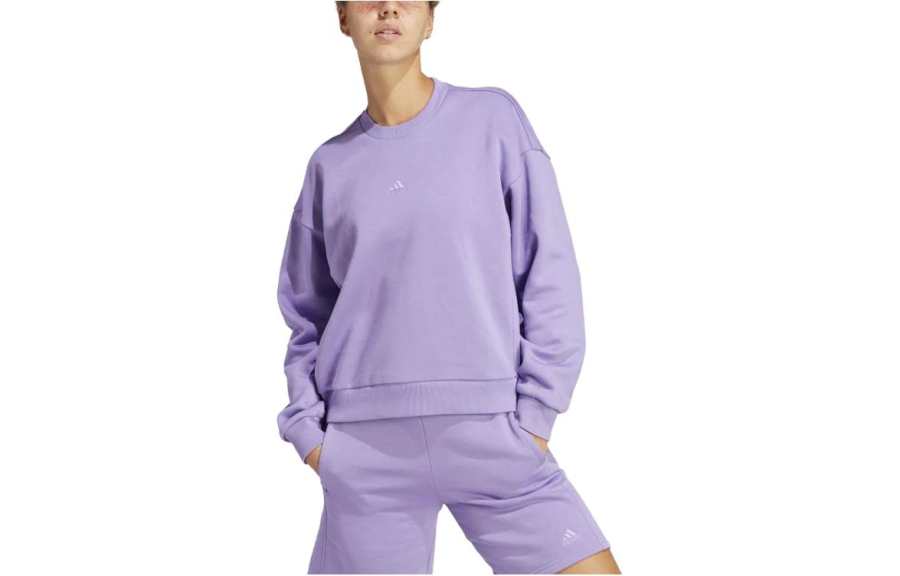 Adidas Adidas T Shirts Women's Purple Crew Neck Moderate Straight Fit