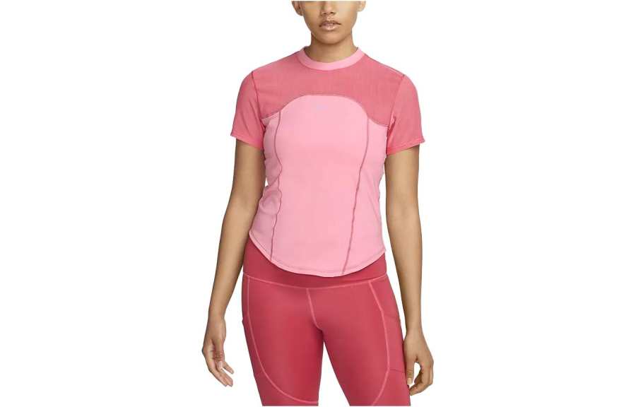 Nike Nike T Shirts Women's Ocean Coral Crew Neck Moderate Straight Fit