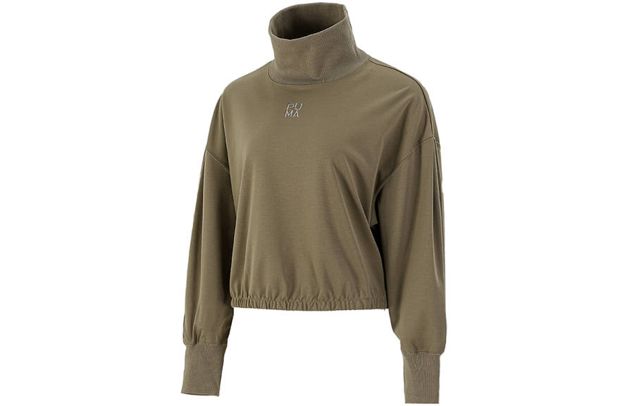 PUMA Sweatshirts Women's Green Turtleneck Moderate Regular