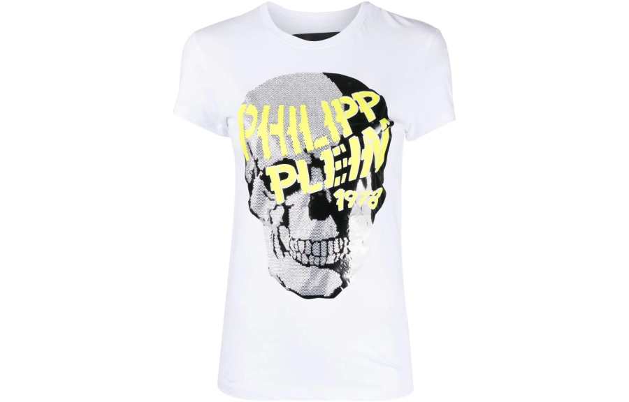 Philipp Plein skull-strass v-neck T-shirt
