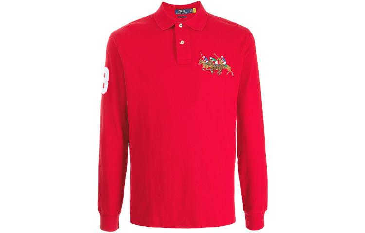 Polo Ralph Lauren Polo Shirts Women's Red Polo Collar Moderate Straight Fit