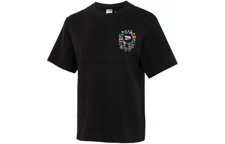 PUMA Drop Shoulder Sleeve T Shirt Women's Black