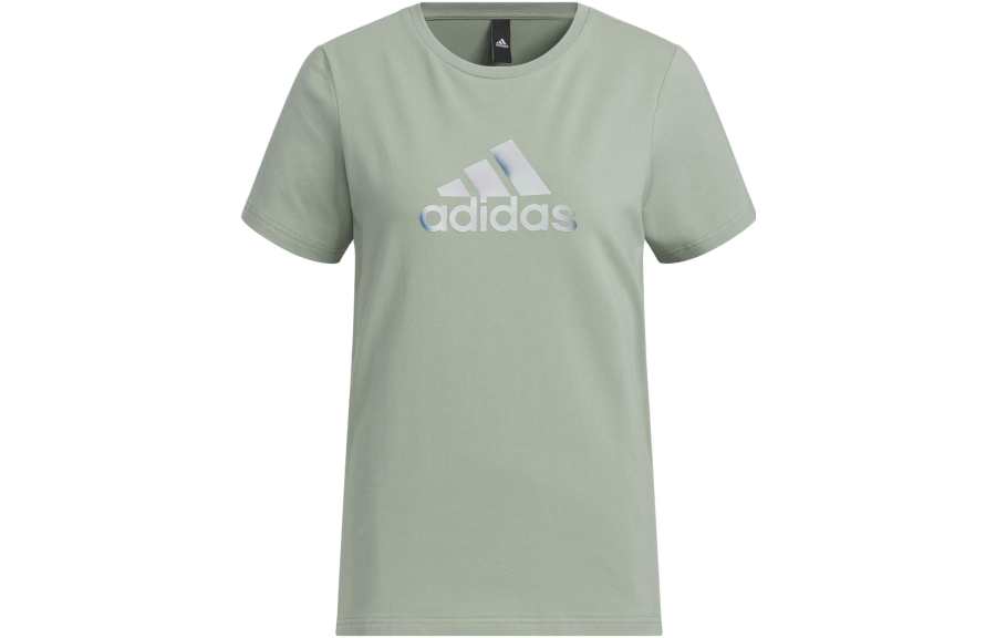 Adidas Adidas T Shirts Women's Green Crew Neck Moderate Straight Fit