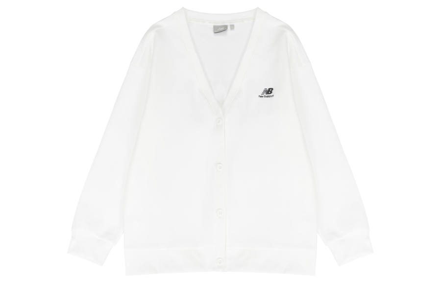 New Balance New Balance Knitwear Women's White V Neck Moderate Cardigan