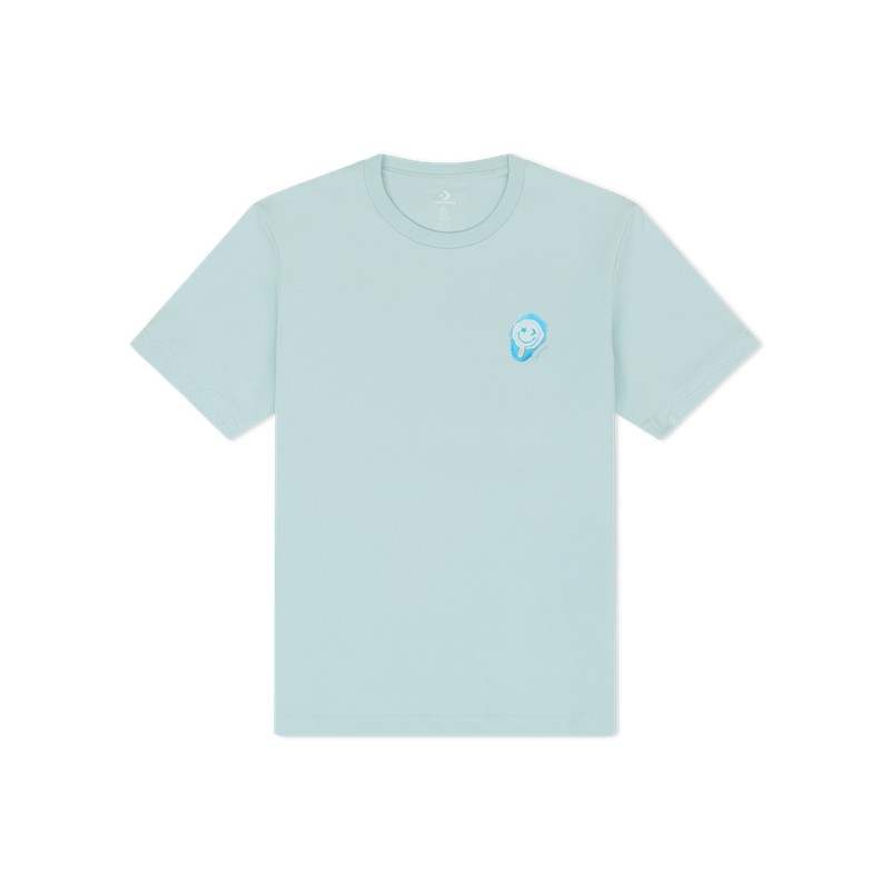 Converse T Shirts Women's Blue Crew Neck Moderate Other