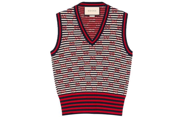 GUCCI Knitwear Women's Red V Neck Moderate Other