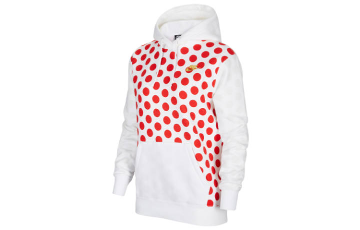 Nike Nike Sportswear Essentials Athleisure Polka Dot Print Patchwork Brushed Fleece Lined Hooded Pullover Sweatshirt Winter