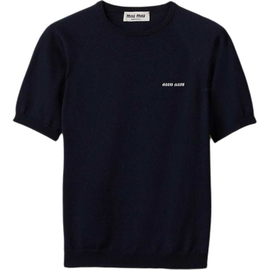Miu Miu logo-intarsia T-shirt