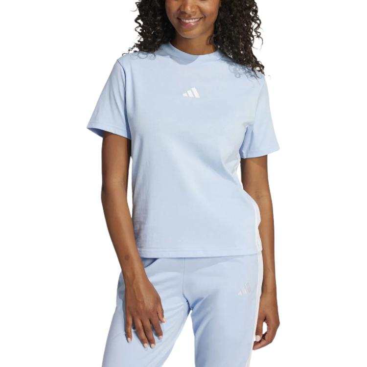 Adidas Adidas Clothing T Shirts Women's Blue Crew Neck