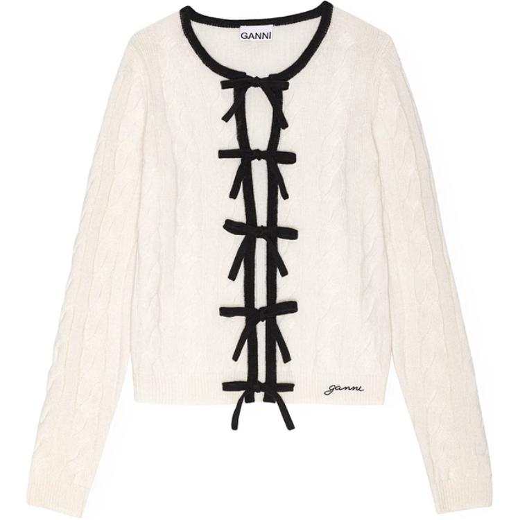 GANNI Lace up Fastening Cardigan