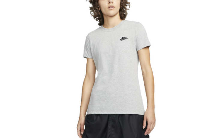 Nike Nike T Shirts Women's Dark Gray Crew Neck Moderate Straight Fit