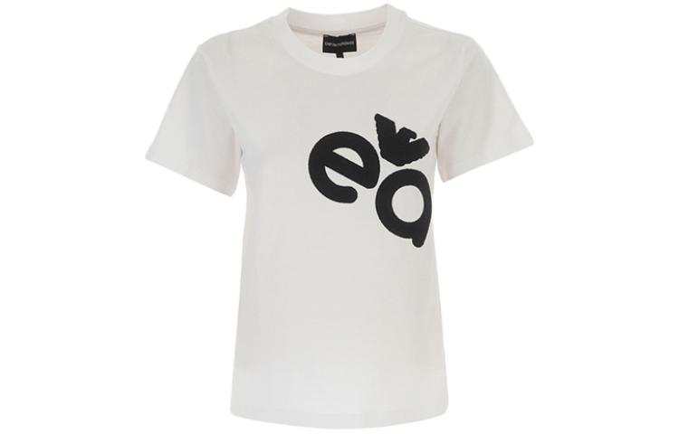 EMPORIO ARMANI T Shirts Women's White Crew Neck Moderate Straight Fit