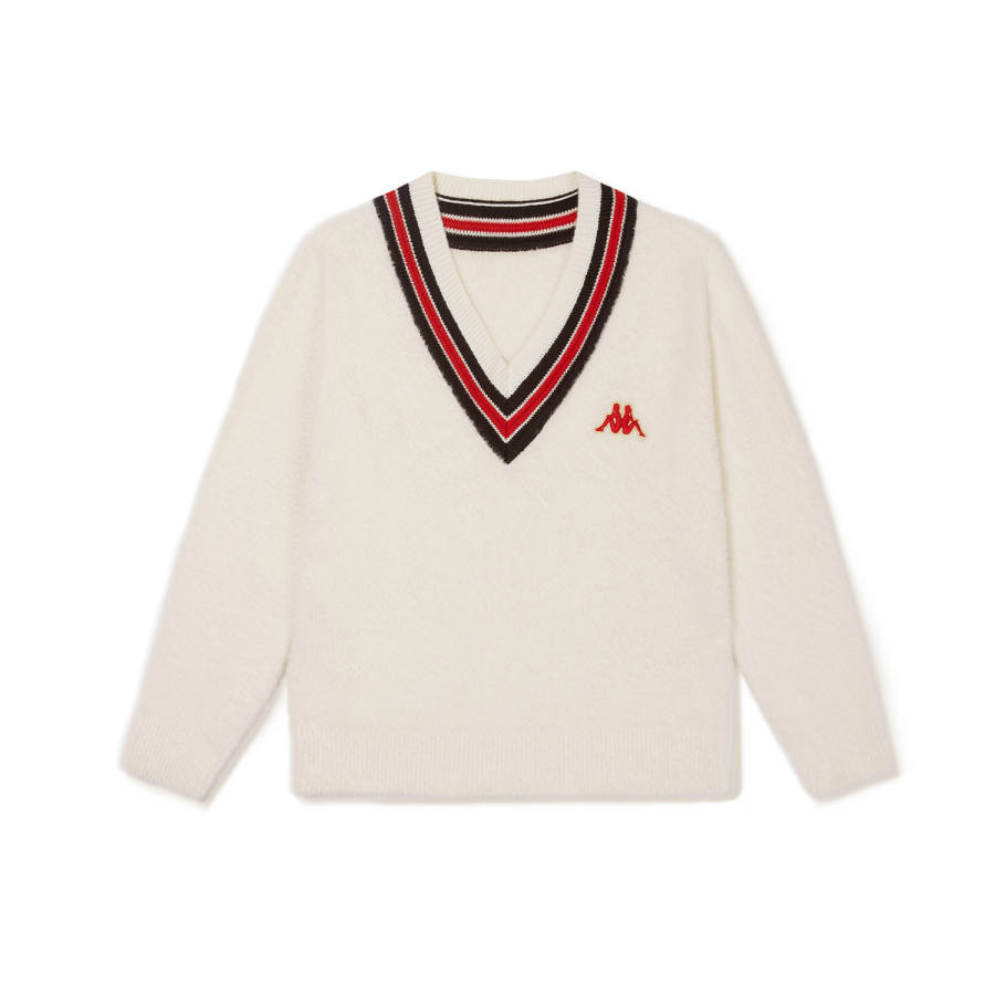Kappa Year Of The Dragon Collection Sweaters Women's Birch White 0114 V Neck Moderate Other