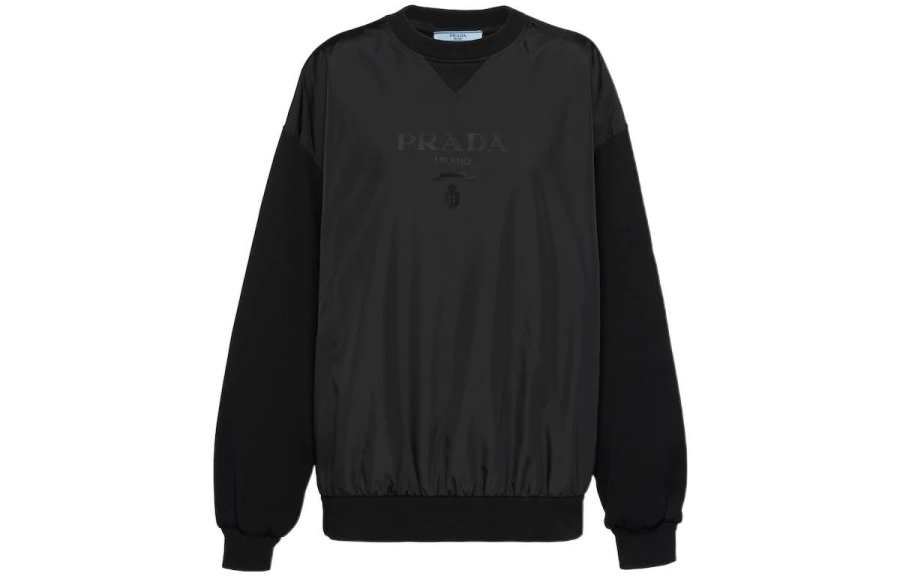 PRADA PRADA Sweatshirts Women's Black Crew Neck Moderate Regular