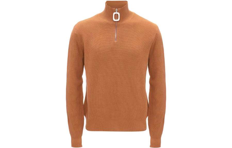JW Anderson Sweaters Unisex Flame Orange Stand Collar Moderate Other
