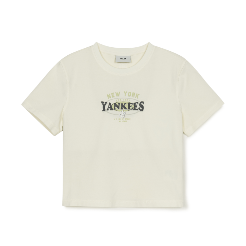 MLB Preppy Style Collection New York Yankees T Shirt Women's Cream
