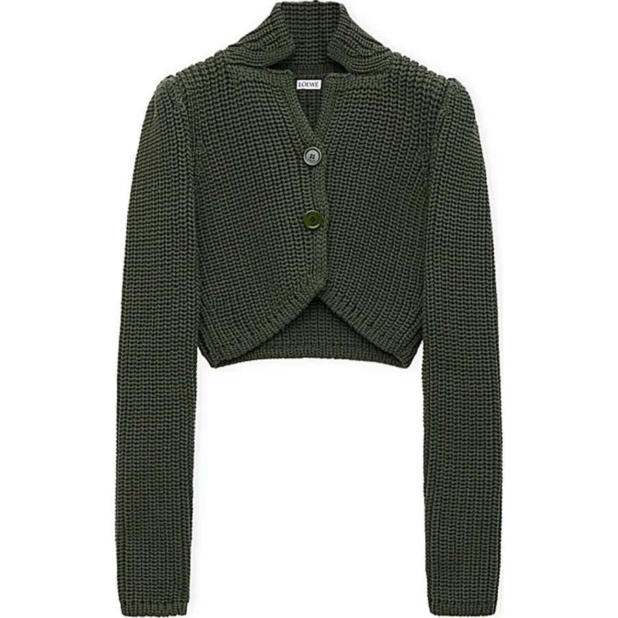 LOEWE FW24 Knitwear Women's Khaki Green