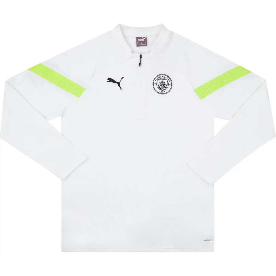 PUMA Manchester City 1/4 Zip Training Fleece Soccer Jersey Unisex White