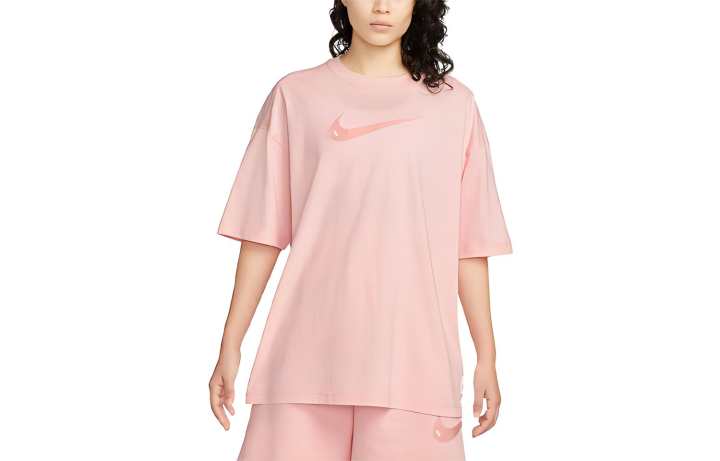 Nike Nike T Shirts Women's Pink Crew Neck Moderate Straight Fit