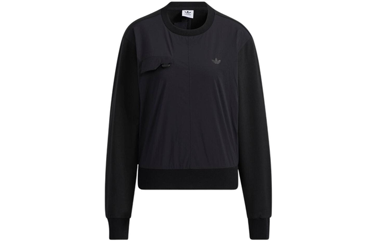 Adidas Originals Sweatshirts Women's Black Crew Neck Moderate Regular