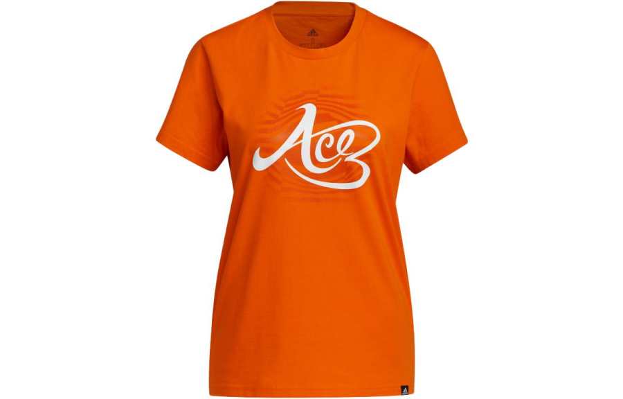 Adidas Adidas T Shirts Women's Orange Crew Neck Moderate Straight Fit