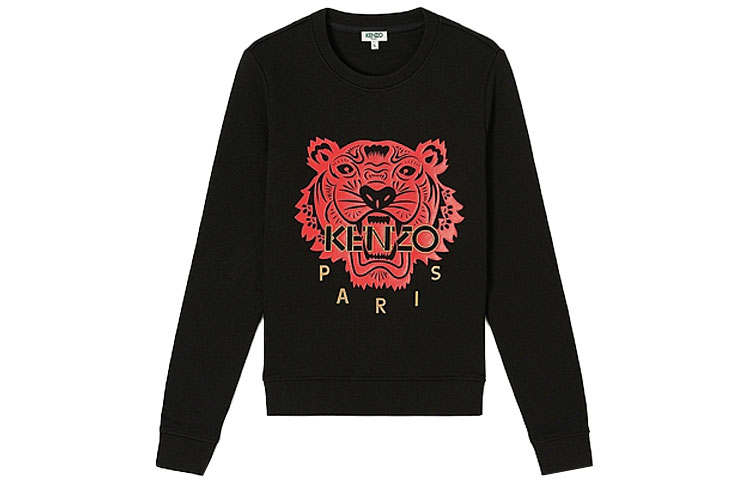 KENZO Sweatshirts Women's Black Crew Neck Moderate Heavyweight