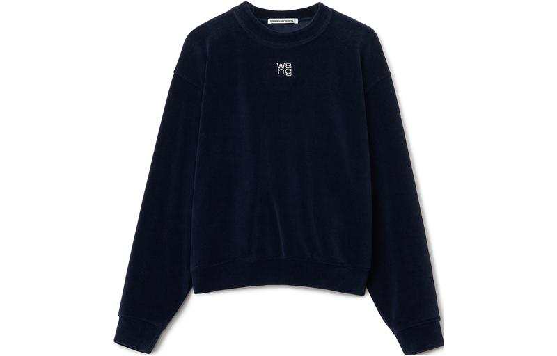 Alexander Wang Sweatshirts Women's Marine Blue Crew Neck Moderate Regular