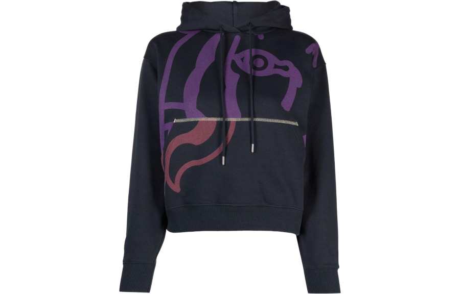KENZO Sweatshirts Women's Blue Hooded Moderate Regular