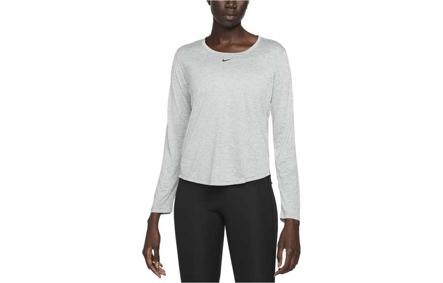Nike Nike T Shirts Women's Light Gray Crew Neck Moderate Straight Fit