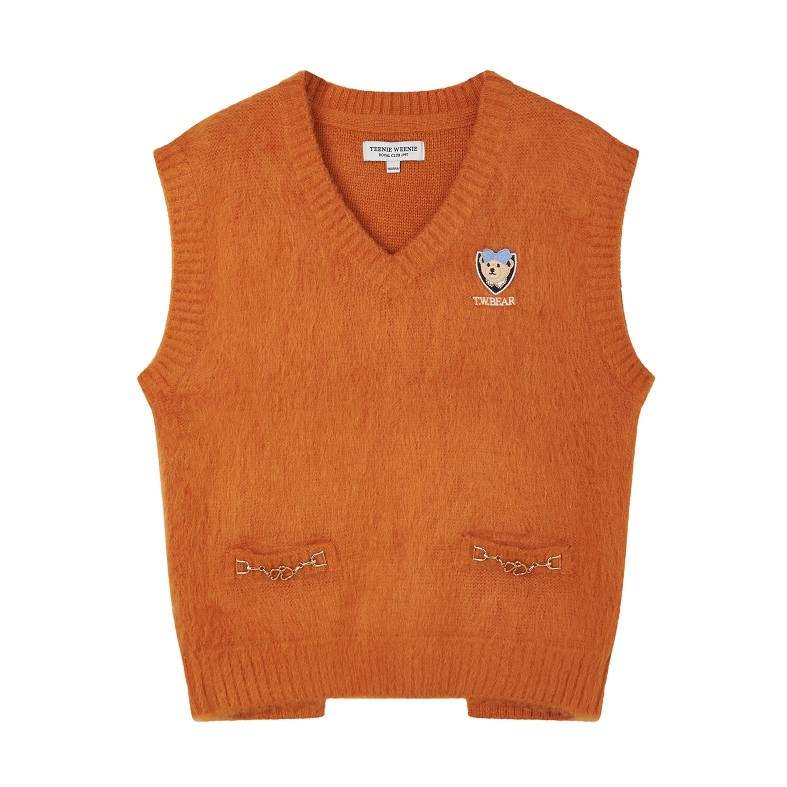 Teenie Weenie Sweaters Women's Orange V Neck Moderate Other