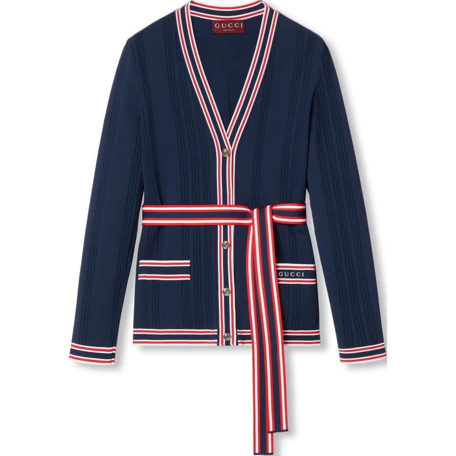 GUCCI Lido Collection SS24 Knitwear Women's Dark Blue