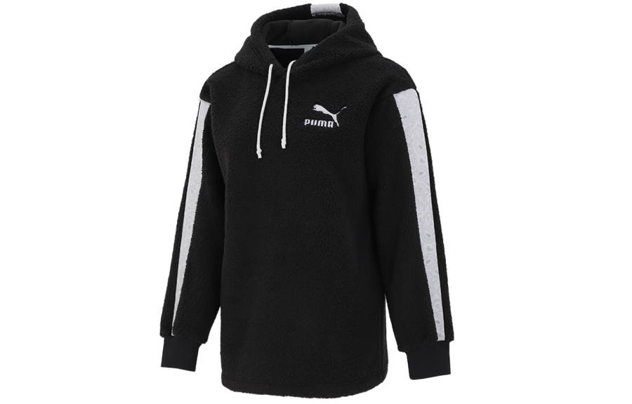 PUMA Sweatshirts Women's Black Hooded Moderate Regular