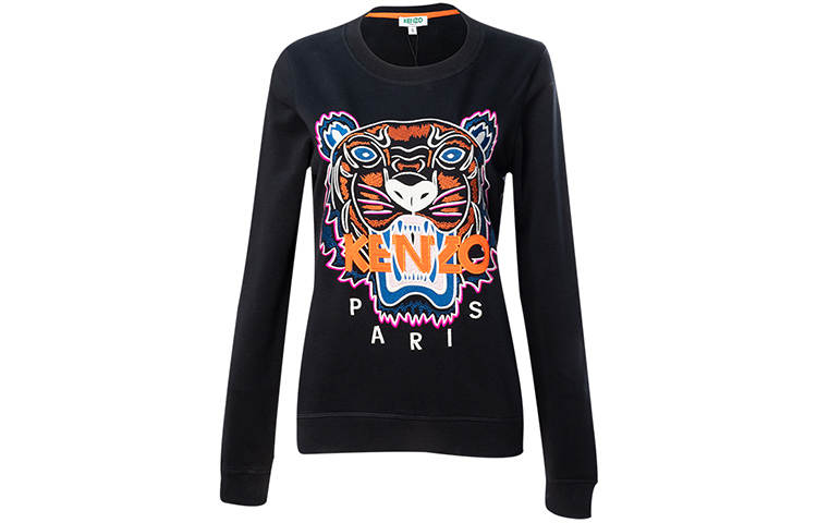 KENZO Sweatshirts Women's Black Crew Neck Moderate Regular