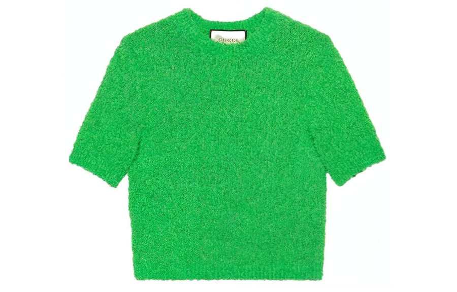GUCCI Knitwear Women's Green Crew Neck Moderate Base Layer