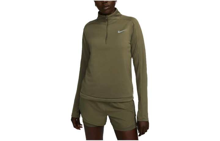 Nike Nike T Shirts Women's Army Green Stand Collar Moderate Straight Fit