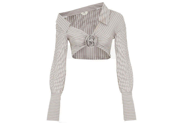 FENDI Shirts Women's Pink White Lapel Moderate Shirt