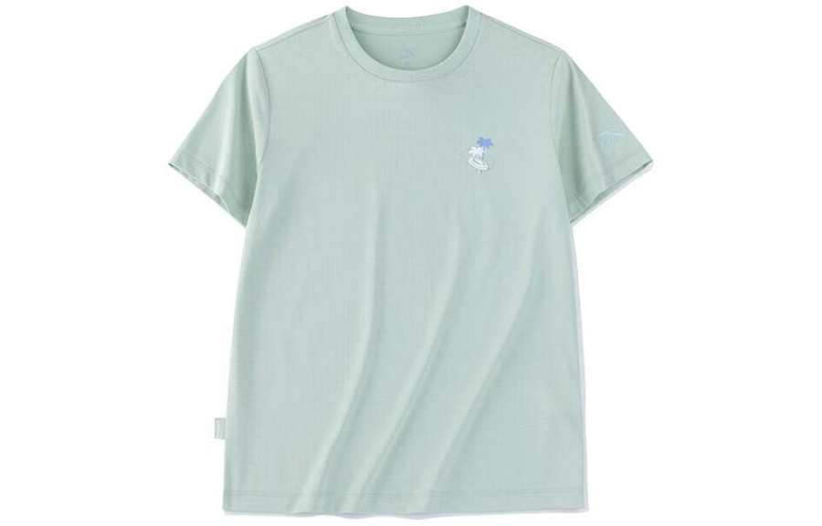 ANTA Life Collection T Shirts Women's Mugwort Green Crew Neck Moderate Straight Fit
