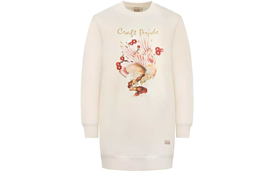 EVISU Sweatshirts Women's Ecru Crew Neck Moderate Regular