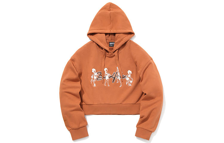 Li-Ning Li Ning Sweatshirts Women's Amber Brown Hooded Moderate Regular