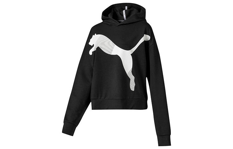 PUMA Sweatshirts Women's Black Hooded Moderate Regular