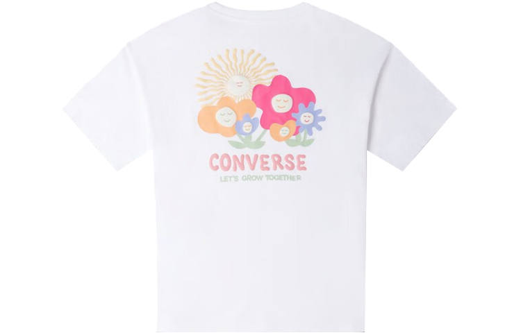 Converse Grow Together Drop Shoulder Sleeve T Shirt Women's White